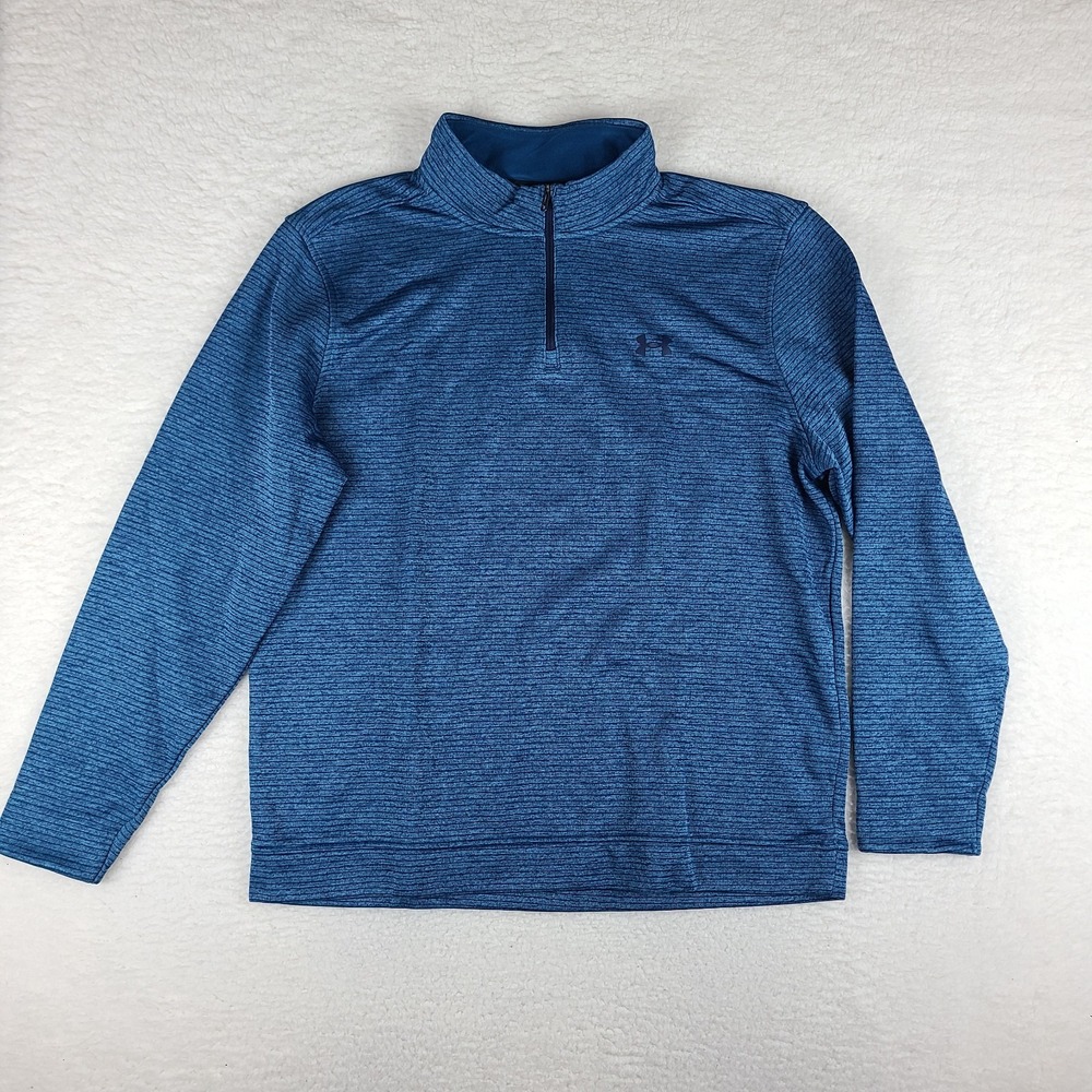 Under Armour Storm Sweater Mens 2XL XXL Blue Navy Striped Performance Tech Golf